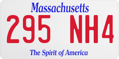 MA license plate 295NH4