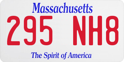 MA license plate 295NH8
