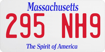 MA license plate 295NH9
