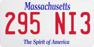 MA license plate 295NI3