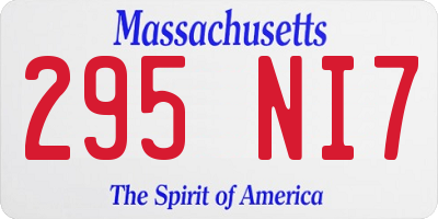 MA license plate 295NI7