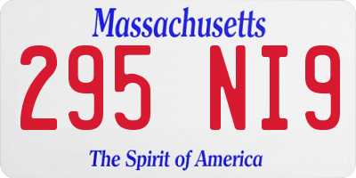 MA license plate 295NI9