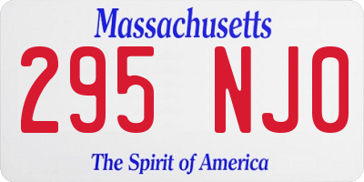 MA license plate 295NJ0