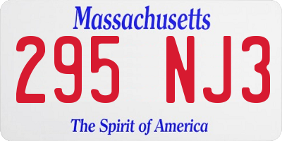 MA license plate 295NJ3