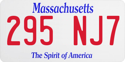 MA license plate 295NJ7