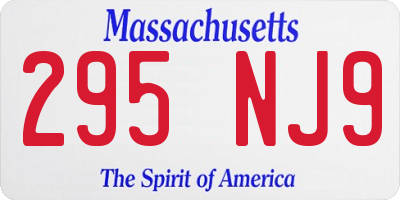 MA license plate 295NJ9