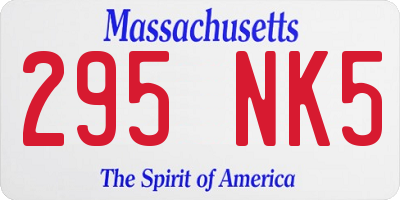 MA license plate 295NK5