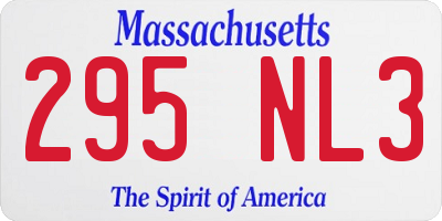 MA license plate 295NL3