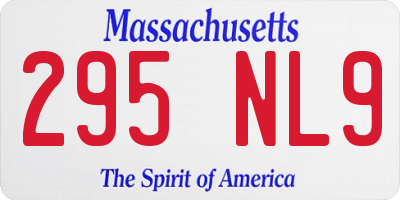 MA license plate 295NL9