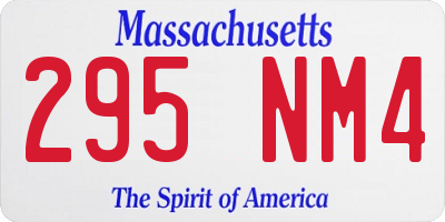 MA license plate 295NM4