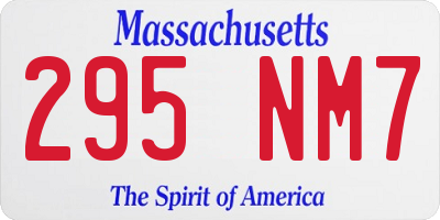MA license plate 295NM7