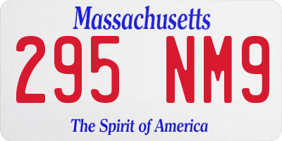 MA license plate 295NM9
