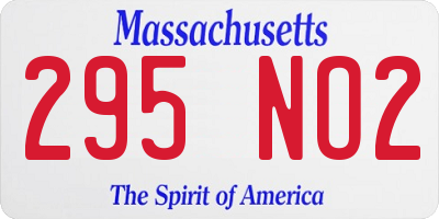 MA license plate 295NO2