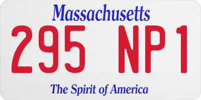 MA license plate 295NP1