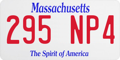 MA license plate 295NP4