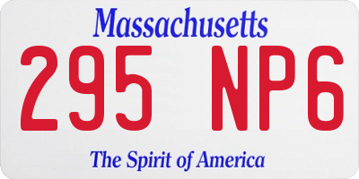 MA license plate 295NP6