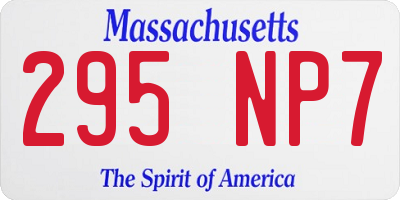 MA license plate 295NP7