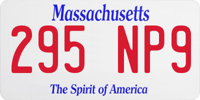 MA license plate 295NP9