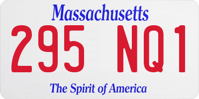 MA license plate 295NQ1