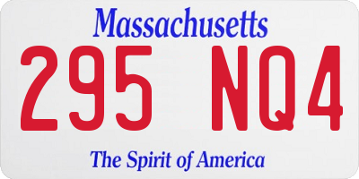 MA license plate 295NQ4