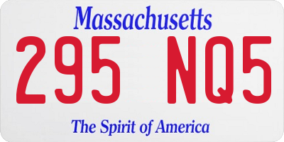 MA license plate 295NQ5