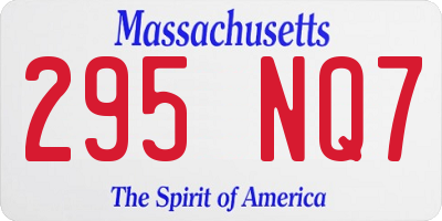 MA license plate 295NQ7