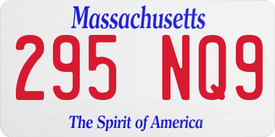MA license plate 295NQ9