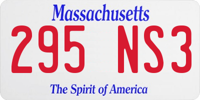 MA license plate 295NS3