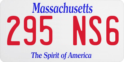 MA license plate 295NS6