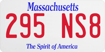 MA license plate 295NS8