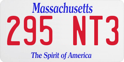 MA license plate 295NT3