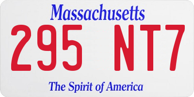 MA license plate 295NT7