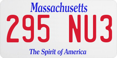MA license plate 295NU3