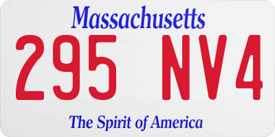 MA license plate 295NV4