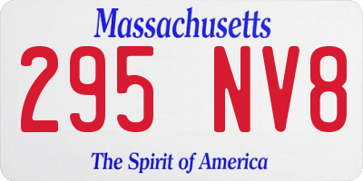 MA license plate 295NV8