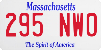MA license plate 295NW0