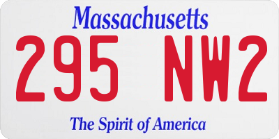 MA license plate 295NW2