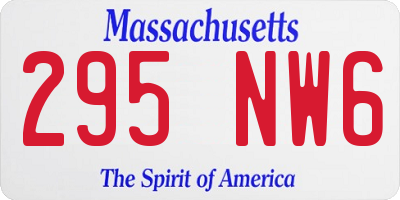 MA license plate 295NW6