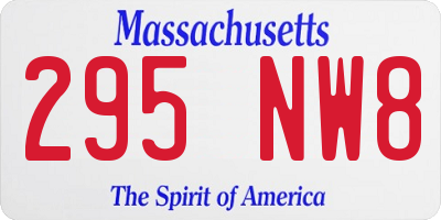 MA license plate 295NW8