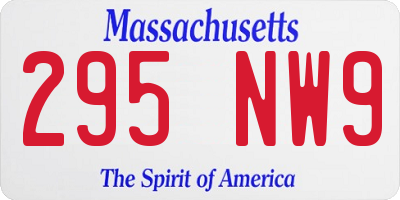 MA license plate 295NW9
