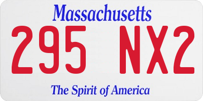 MA license plate 295NX2