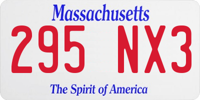 MA license plate 295NX3