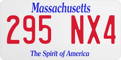MA license plate 295NX4