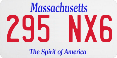 MA license plate 295NX6