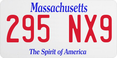 MA license plate 295NX9