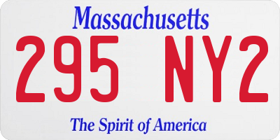 MA license plate 295NY2