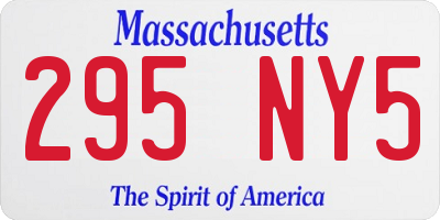 MA license plate 295NY5