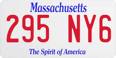 MA license plate 295NY6