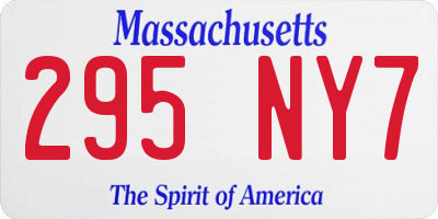 MA license plate 295NY7