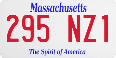 MA license plate 295NZ1